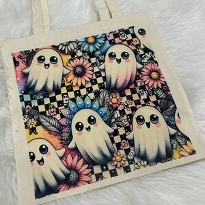Colorful Ghost Pattern Tote Bag